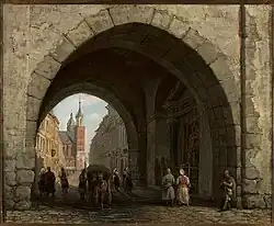 Florianstor in Krakau (poln.:Brama Floriańska w Krakowie), 1844, Bestand Nationalmuseum Warschau