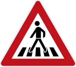 Gefahrzeichen 134-10 „Fußgänger­überweg“ (Deutsch­land)