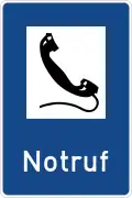 Verkehrszeichen 360d: Fernsprecher (Notruf) ab 1971 im Einsatz