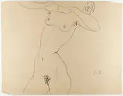 Weiblicher Akt, stehend (1915)