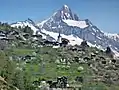 Das Bietschhorn von Zeneggen (von Süden) aus gesehen