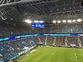 Innenraum der Gazprom Arena während eines Ligaspiels gegen Krasnodar im Jahr 2019