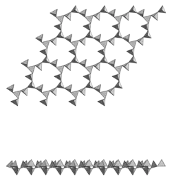Offen verzweigte Vierer-Einfachschicht des Zeophyllit