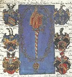 Wappen der Familie auf der kaiserlichen Adelsbestätigung 1641