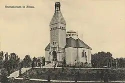 Als Turmlaterne getarnter Schornstein des Krematoriums in Zittau, erbaut 1908–1909[14]