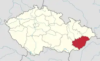 Lage von Zlínský kraj in Tschechien (anklickbare Karte)