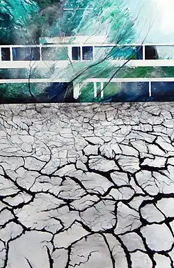 Zurück aus Halifax (2022, Acryl, 150 × 100 cm)