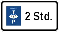 Zeichen 1040-32: 2 Stunden nur mit Parkscheibe