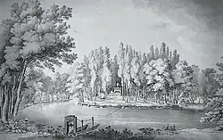 Zygmunt Vogel: Pappelinsel mit Kenotaph, Arkadia, 1795.