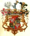 Gräfliches Wappen des Carl Ludwig von Wolffersdorff von 1742