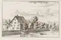 Goldbacherhof um 1717, vom See aus; vor dem Bau der Seestrasse.