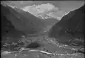 Valle Leventina mit Pizzo Forno im Hintergrund, historisches Luftbild von Werner Friedli (1953)