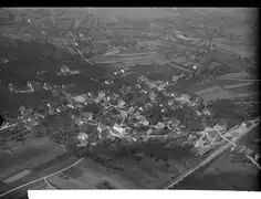 Rümlang, historisches Luftbild von 1925, aufgenommen aus 300 Metern Höhe von Walter Mittelholzer