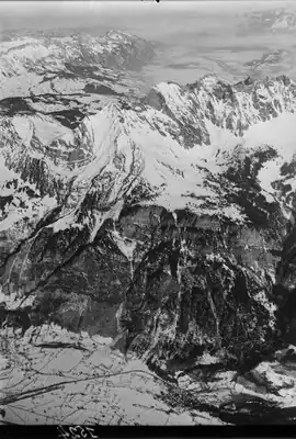 Berschis mit Fulfirst (ganz rechts) und Rheintal (hinten) im Winter