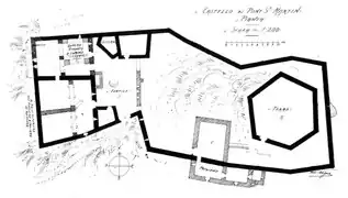 Grundriss der Burg Pont-Saint-Martin (Foto von Carlo Nigra)