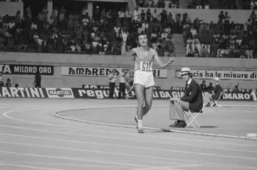 Bronzemedaillengewinner Pietro Mennea (hier bei den Europameisterschaften&nbsp;1974)