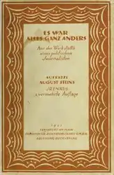 Umschlagbild des Buches „Es war alles ganz anders“ von 1922.